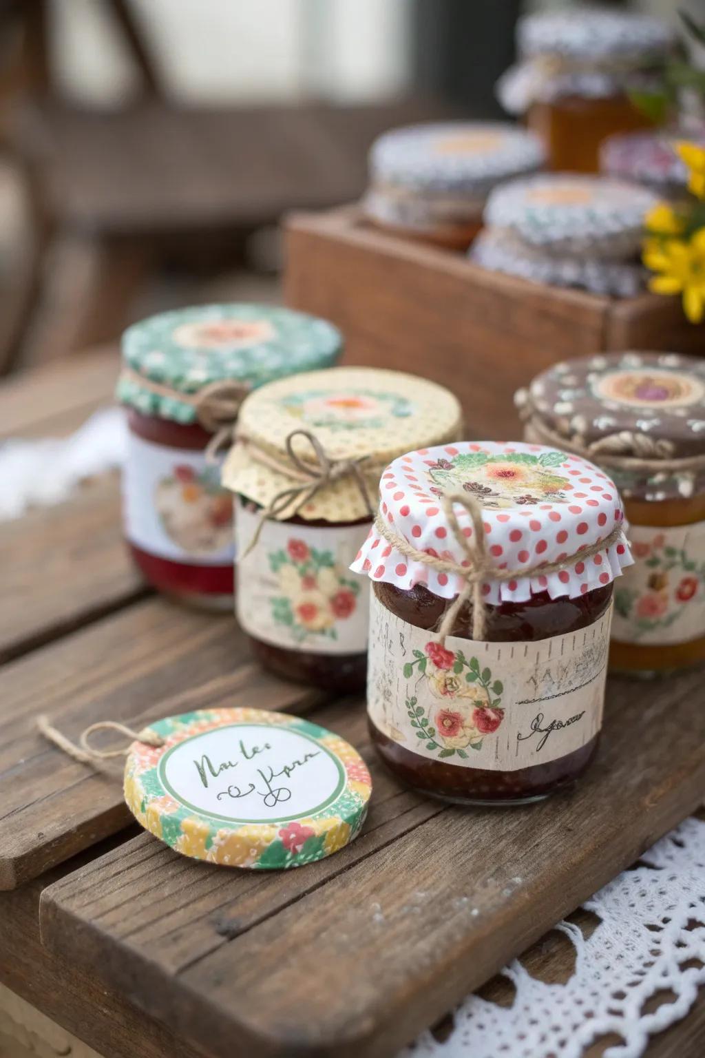 Artisanal conserve vessels offering a taste of homemade goodness
