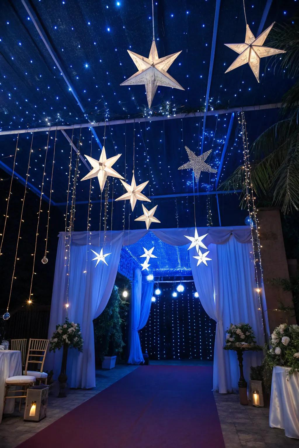 A heavenly wedding theme inspired by the mysteries of the universe.
