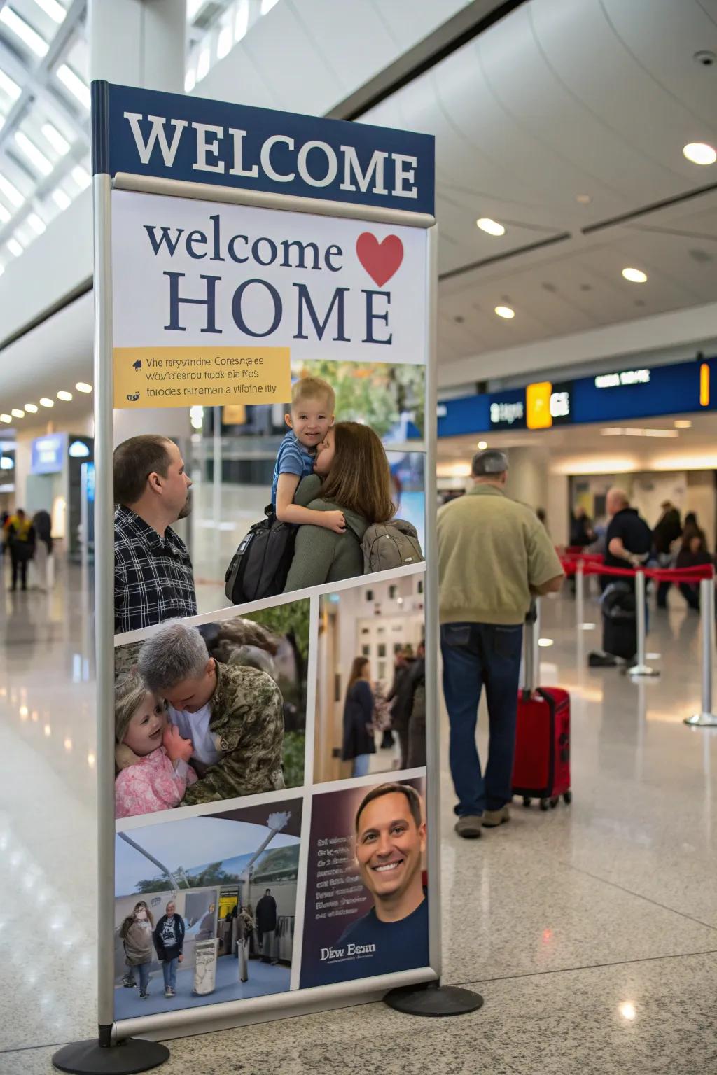 Photos restore cherished memories in airport greetings.