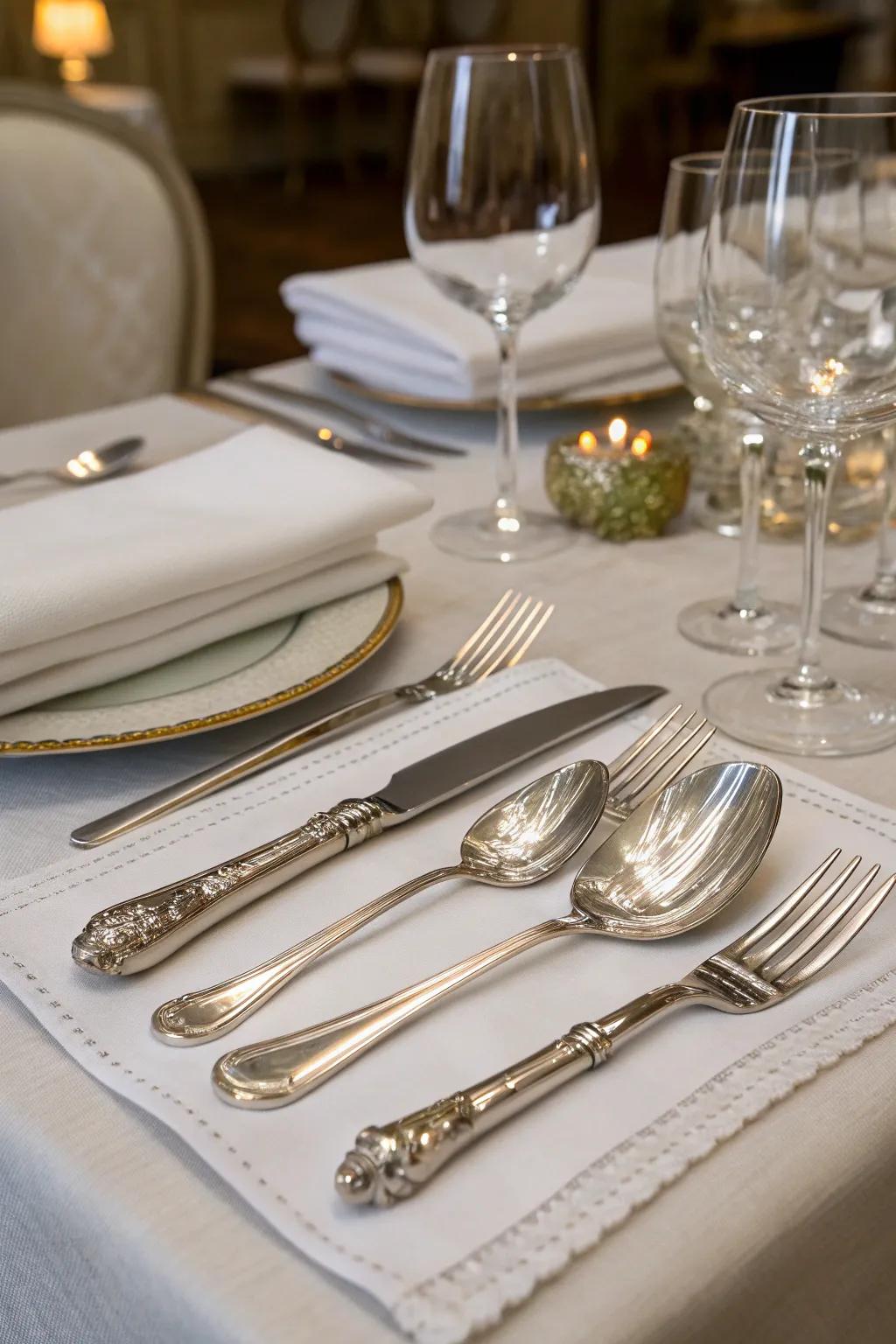 Bring luxury to your meals with silver-plated tableware.