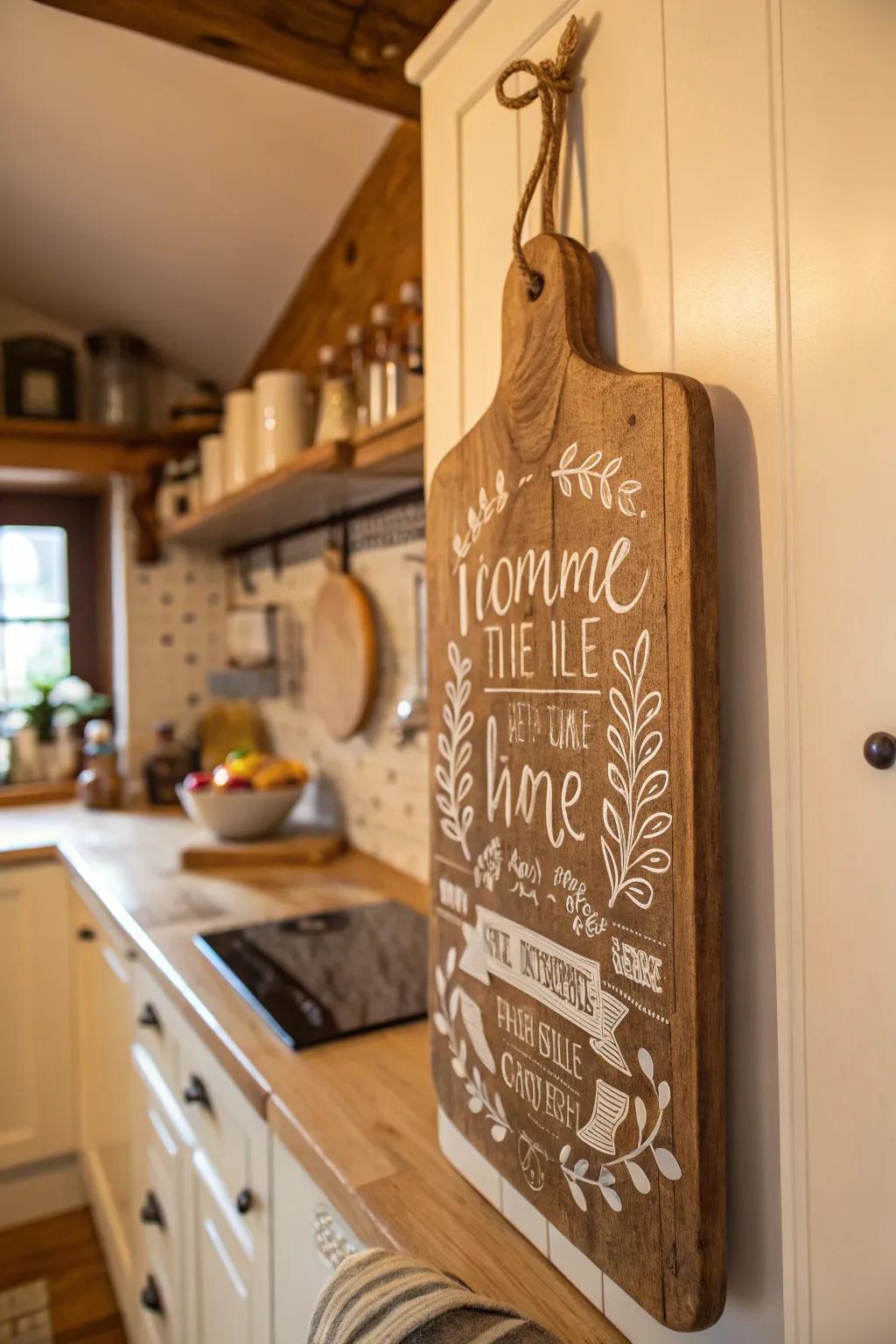 Add charm with a vintage-inspired timber board sign.