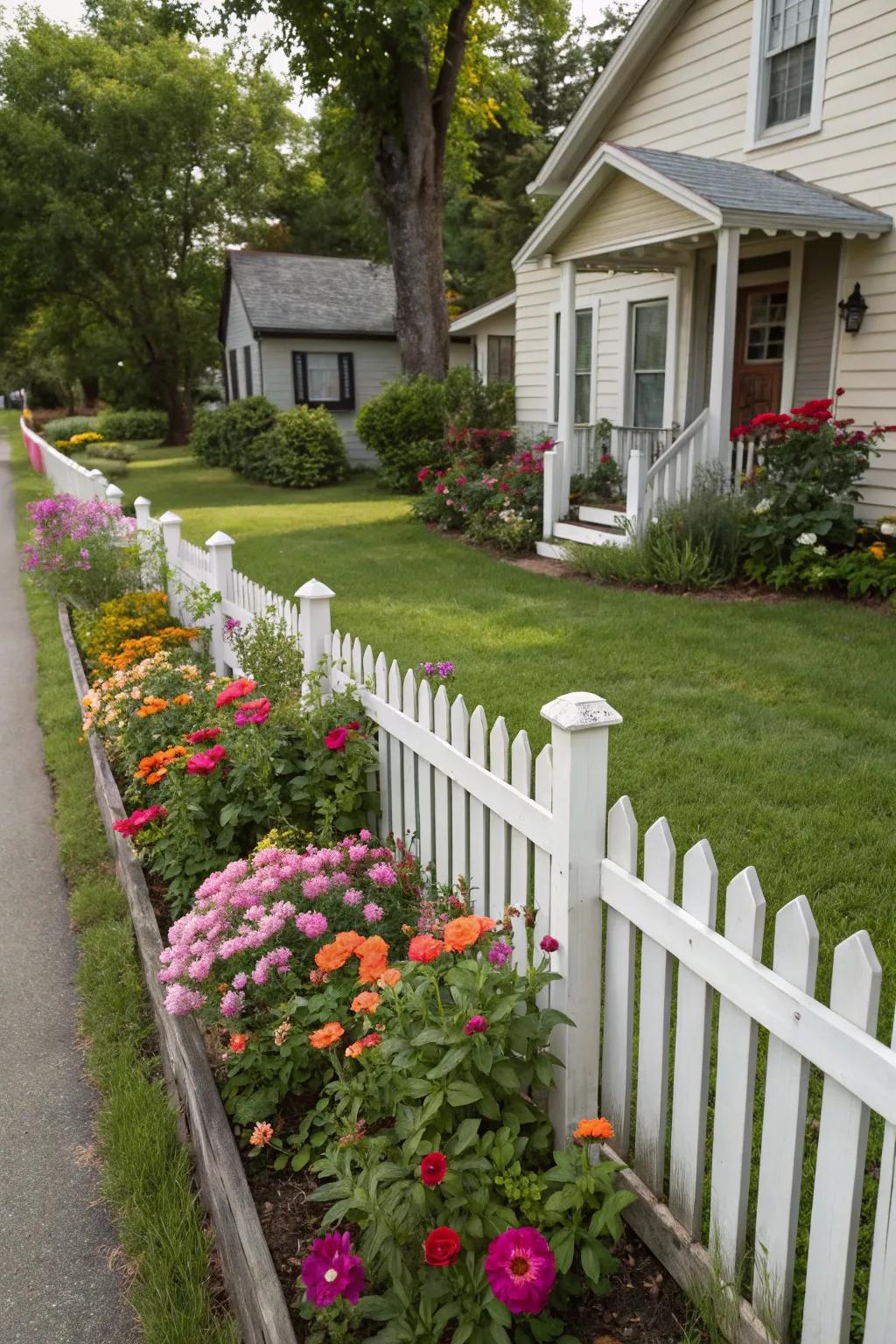 Petite picket fences contribute charm without compromising vision.