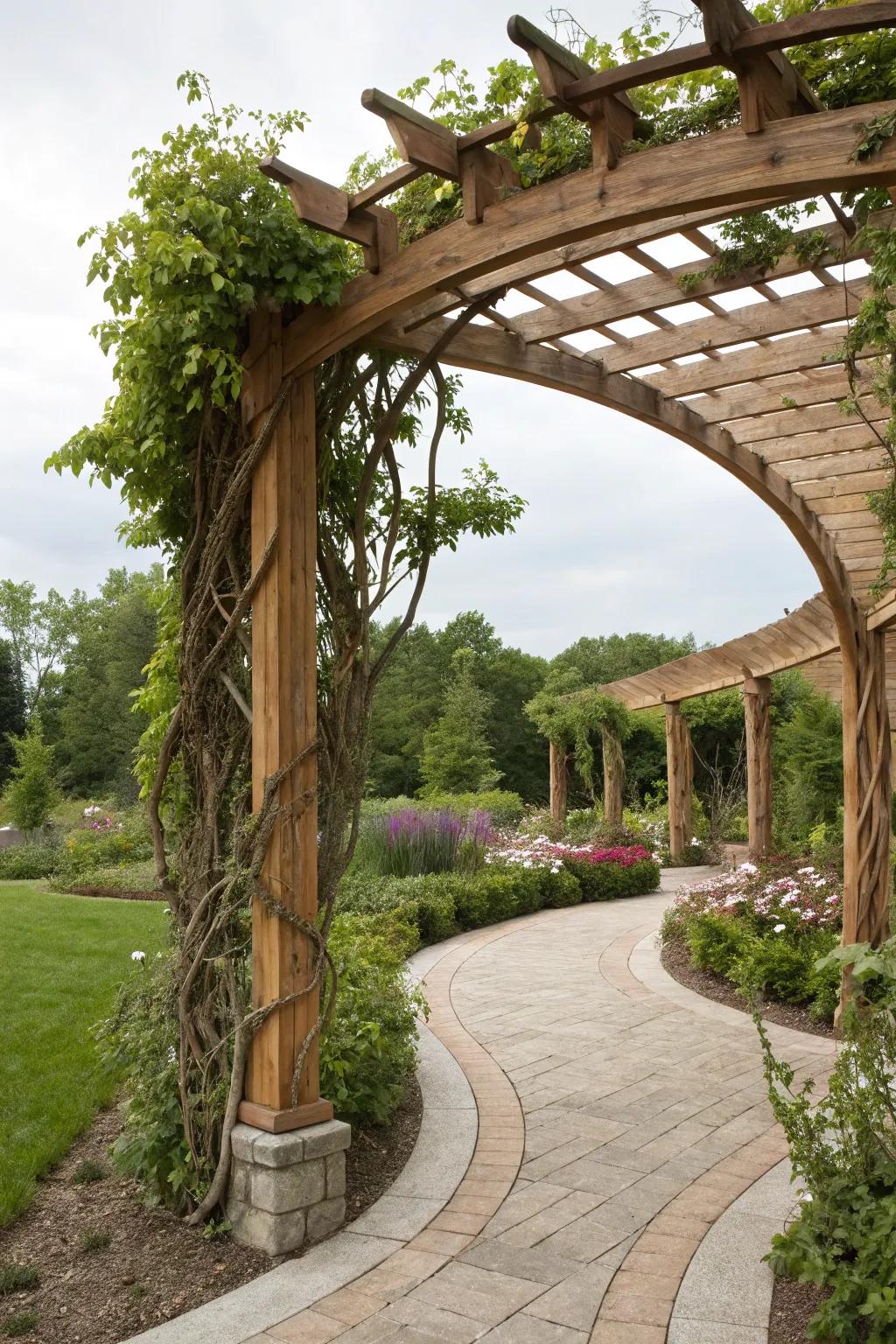 An exquisite curved trellis radiating natural charm.
