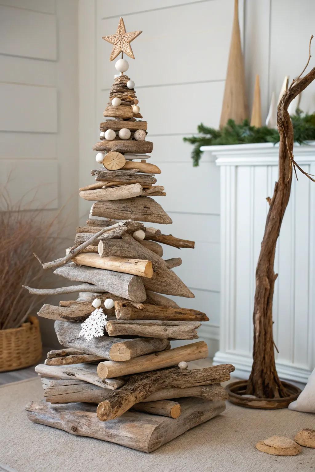 A distinct driftwood tree that acts as a sensational centerpiece.