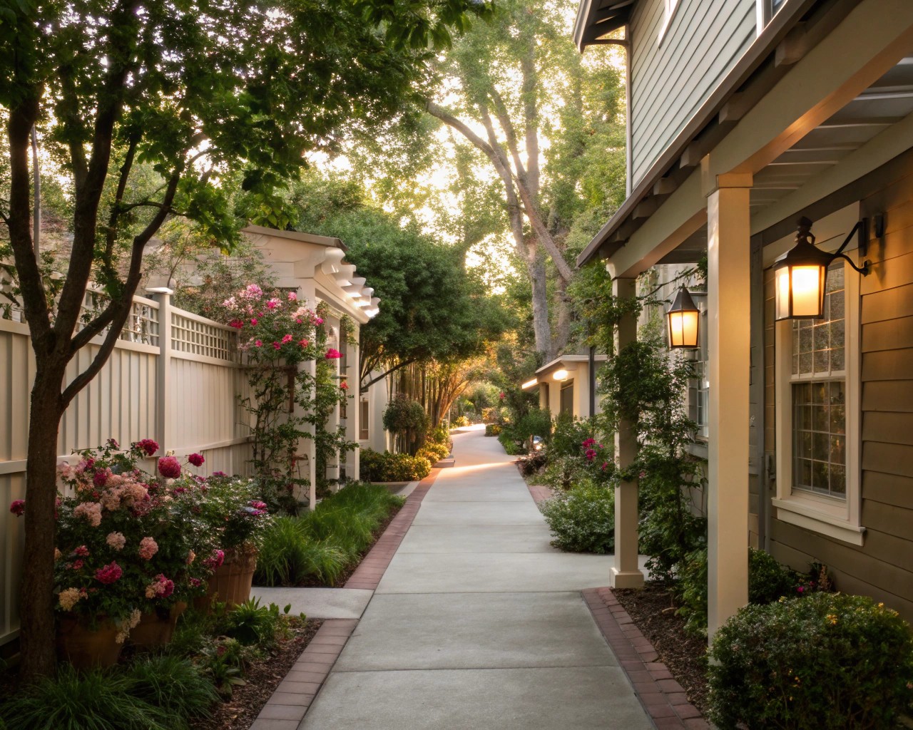 A residential pass-through space designed for seamless navigation and defined zones.