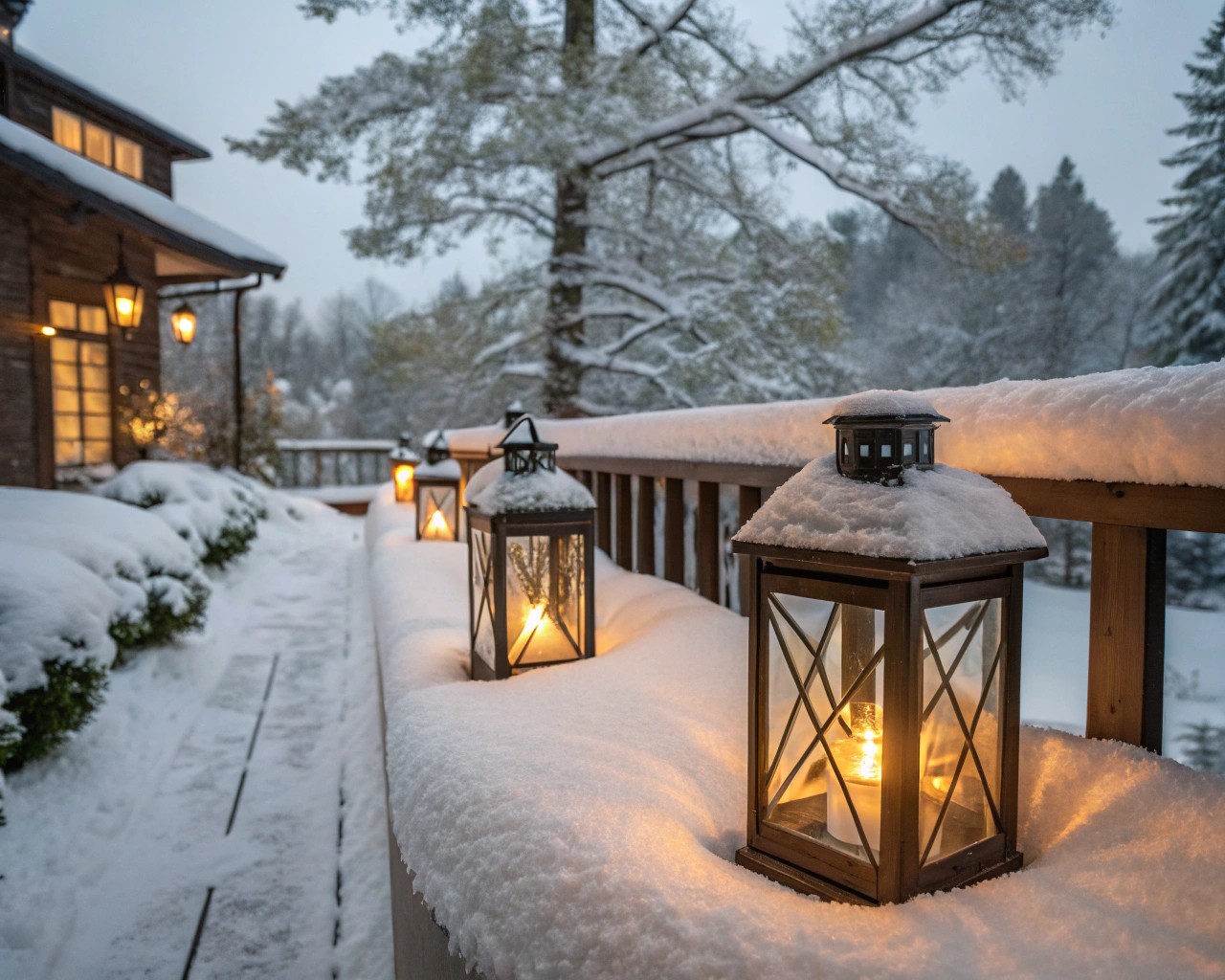 Designing outdoor spaces to embrace winter's natural beauty through strategic use of evergreens and structural elements.