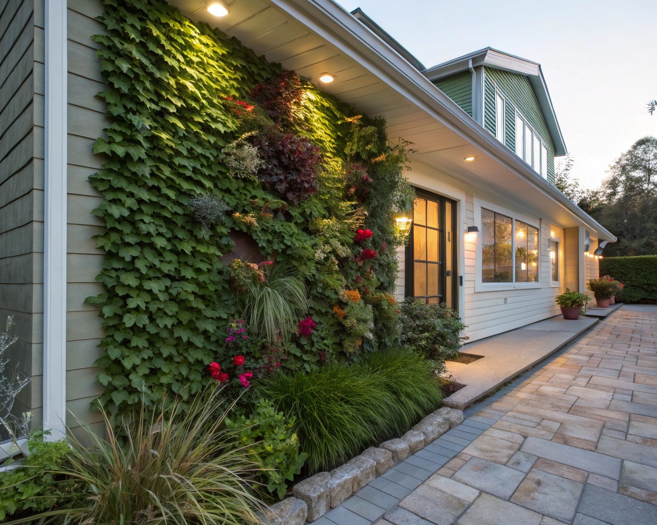Outdoor living walls serve as dramatic transformations for decks and patios, blending nature with home exteriors.