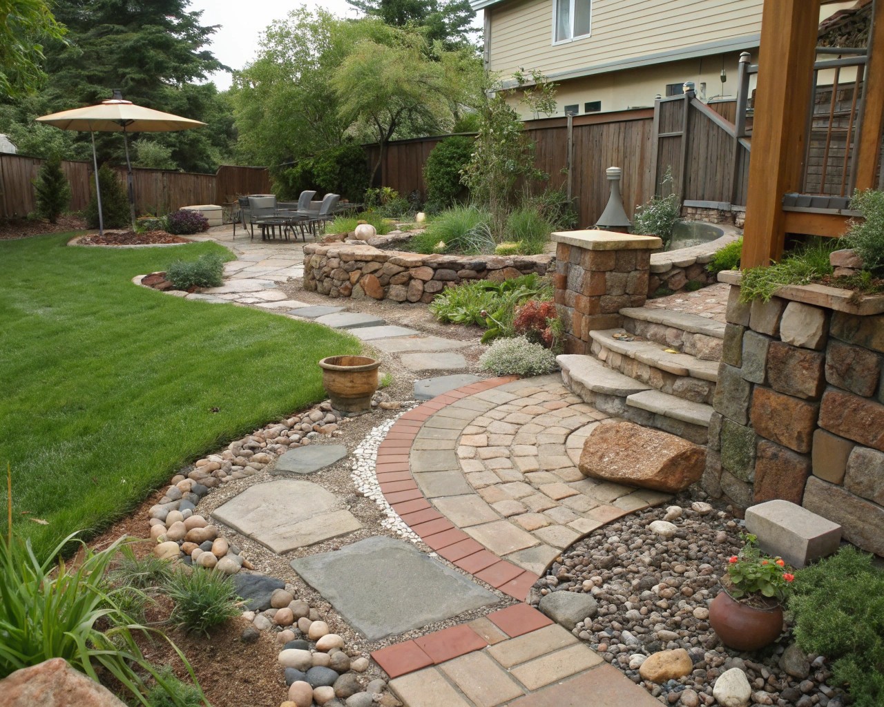 Redistribute existing materials in your garden to create new designs and reduce waste.