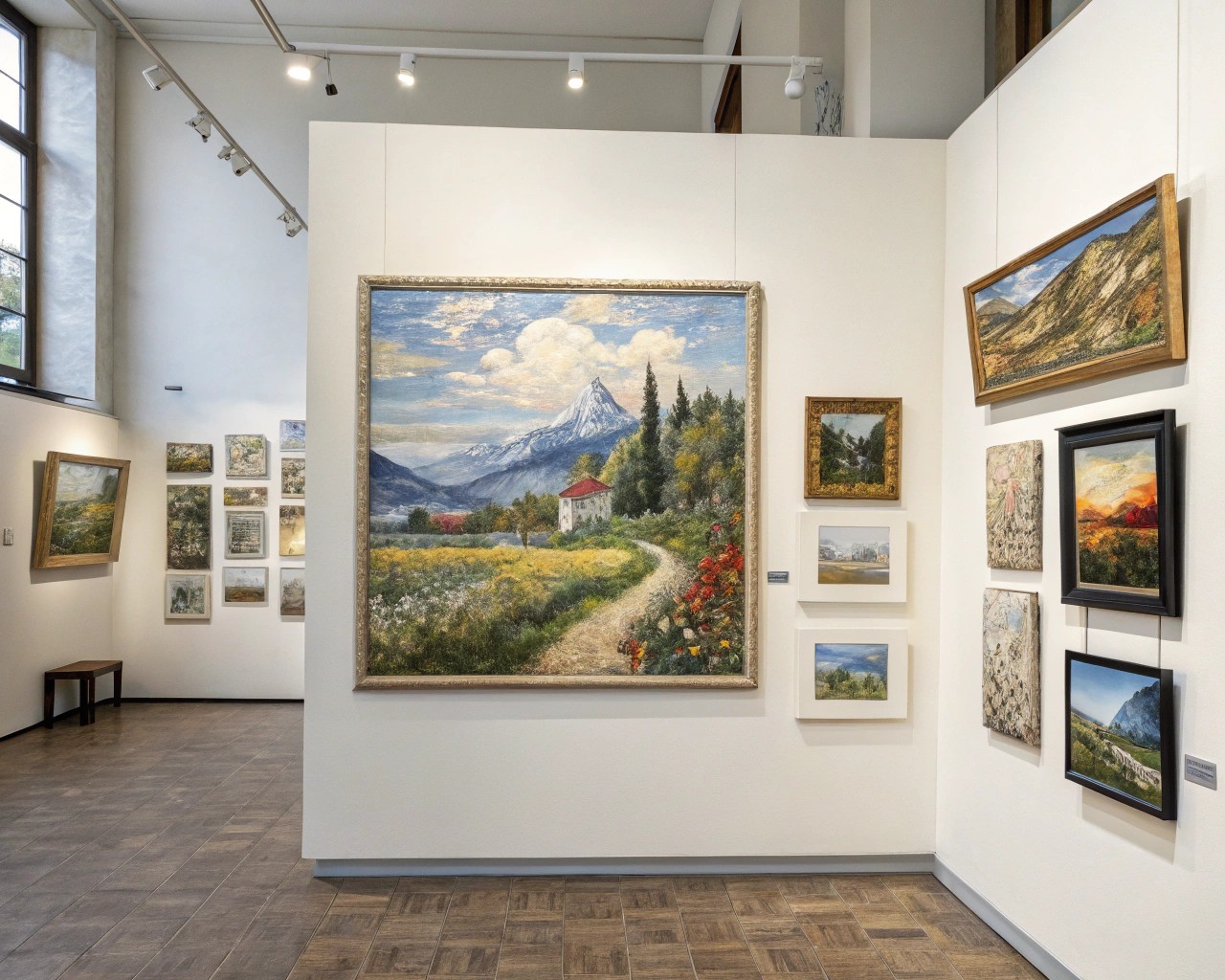 Start with a dominant piece to anchor your mini gallery.
