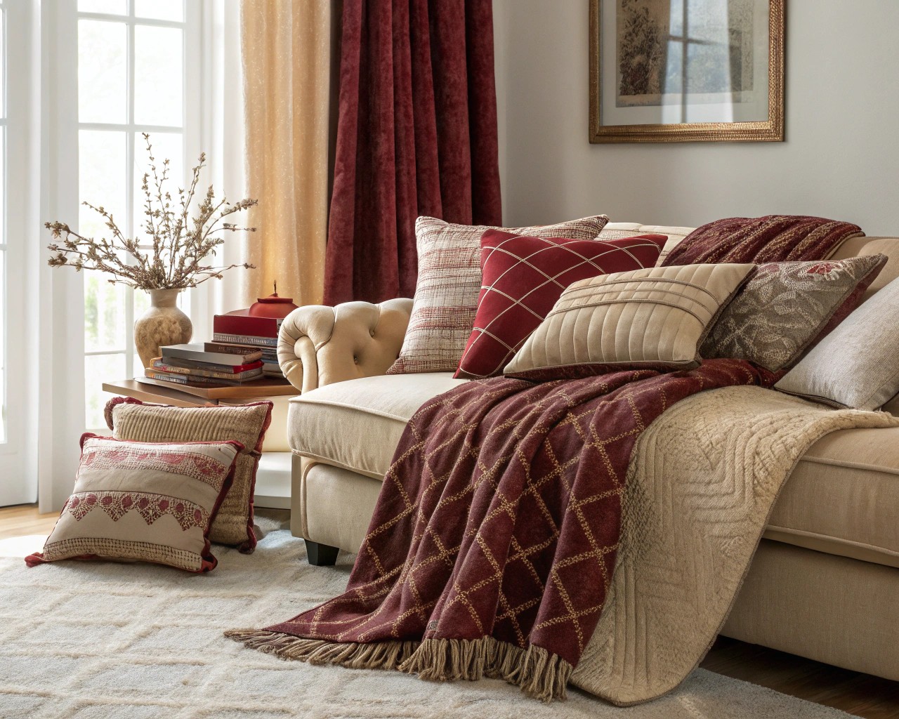 Use layered textiles like cushions and rugs to introduce color and pattern without overwhelming the space.