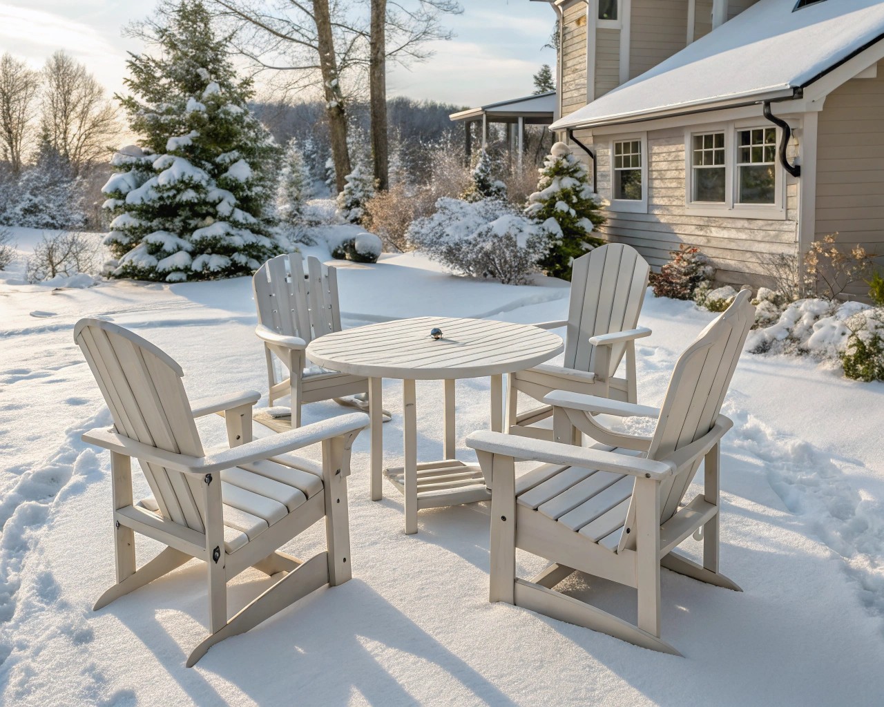 Weather-resistant furniture that maintains durability and style in cold weather.