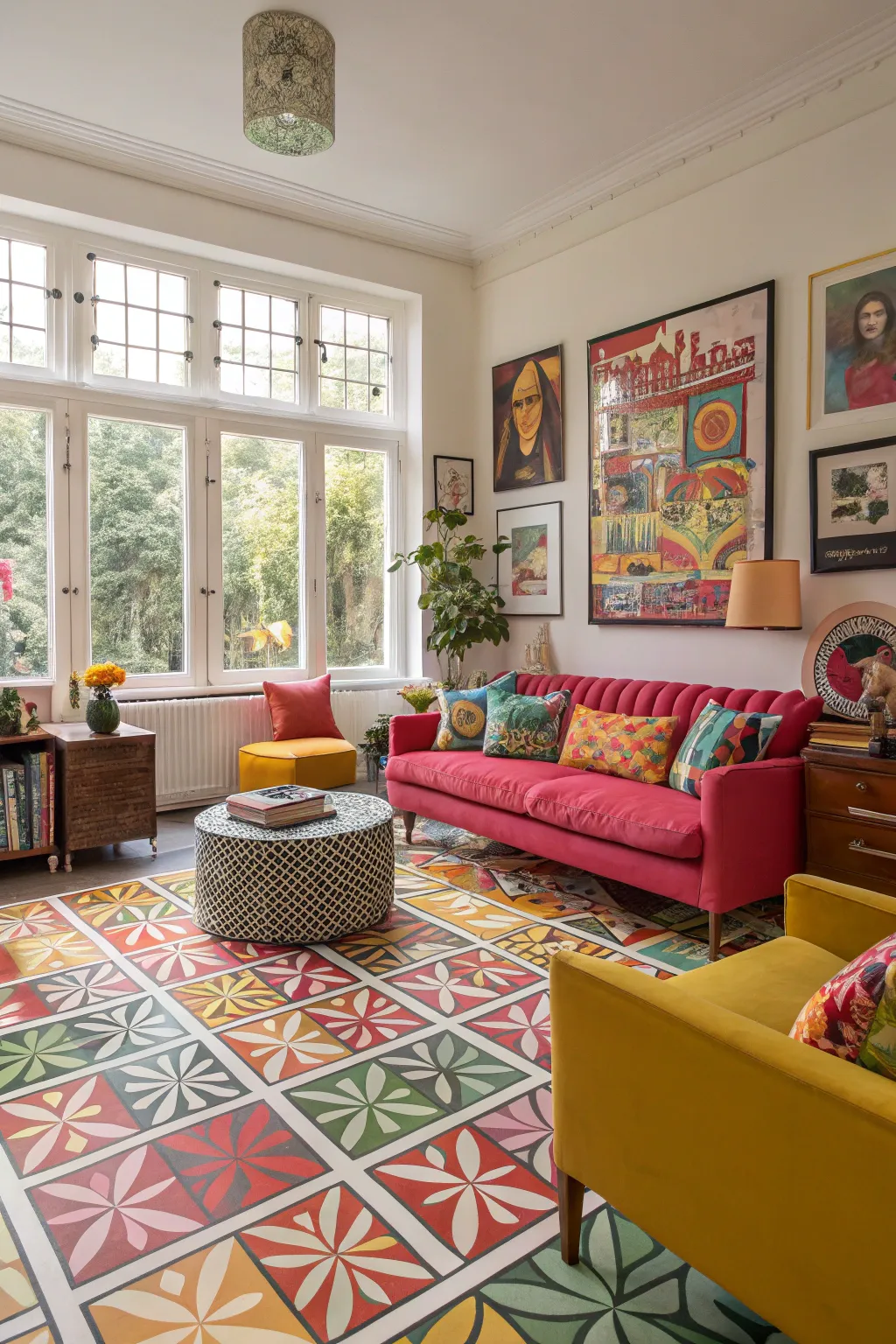 Unique Designs for Living Room Flooring