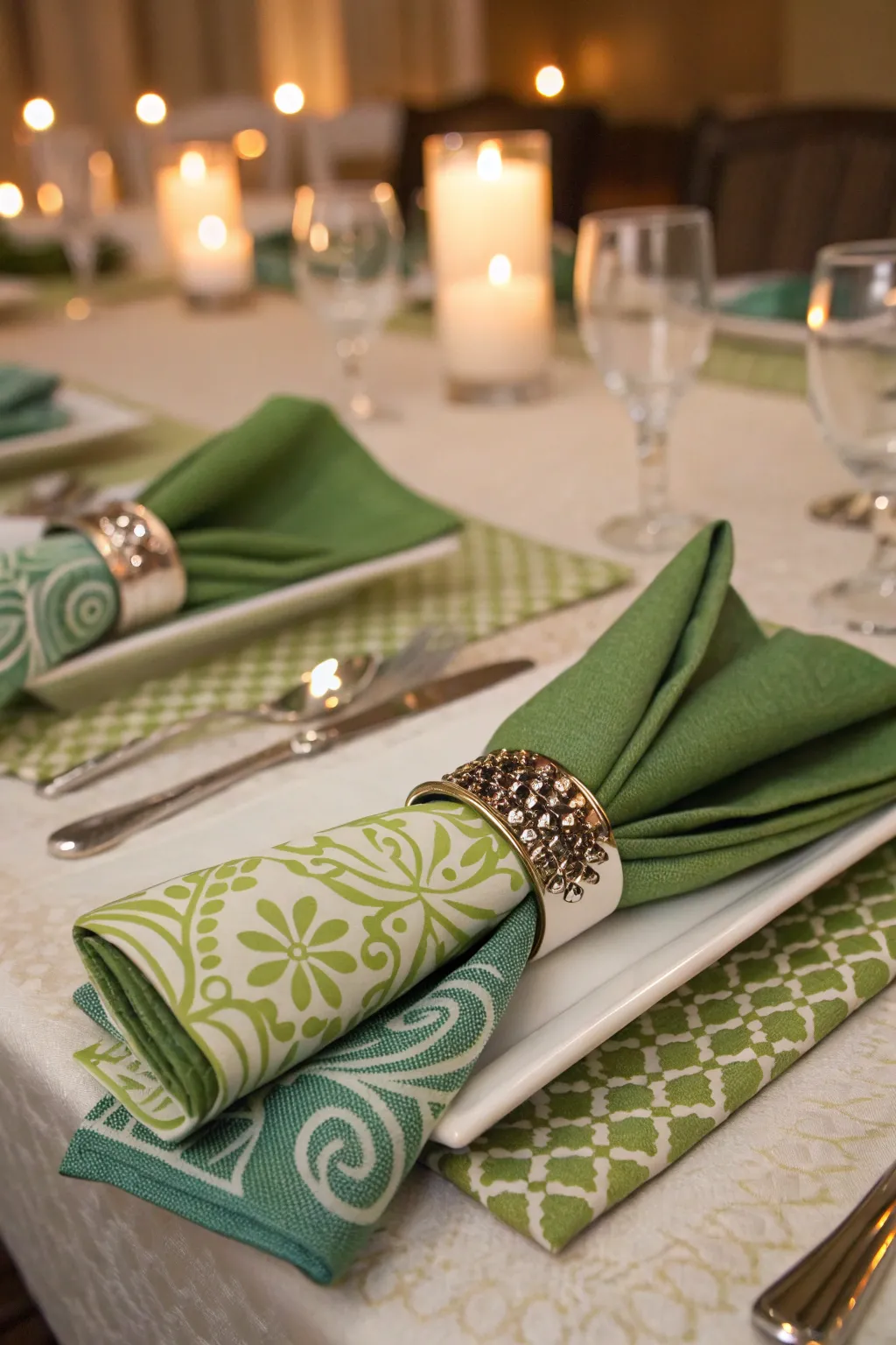 Sophisticated Green Inspirations for Table Settings