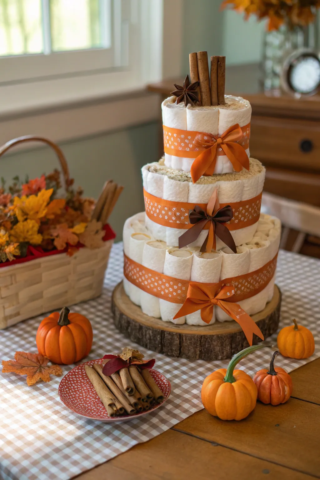 Pumpkin Spice Diaper Cake Themes for a Cozy Fall Shower