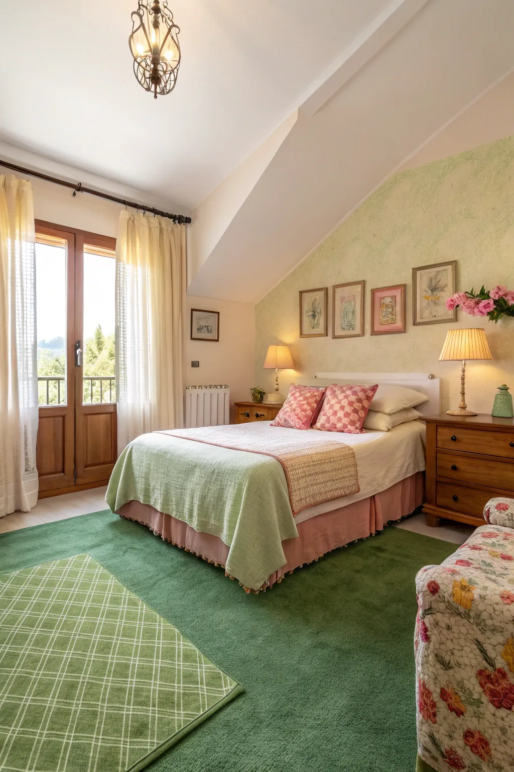 Color Schemes for Bedrooms with Green Carpets